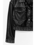 black-cropped-leather-silver-studded-leather-jacket