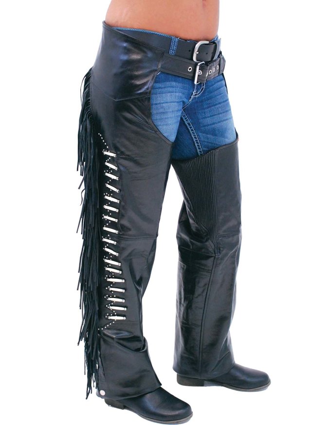 black-leather-chaps-w-fringe-bone-beading black-leather-chaps-w-fringe-bone-beading