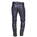 Black Real Cowhide Leather Biker Pant Back