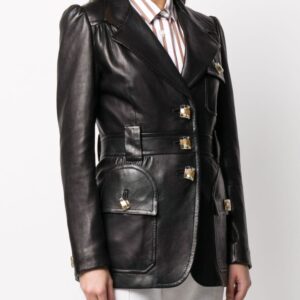 black-single-breasted-leather-blazer-coat