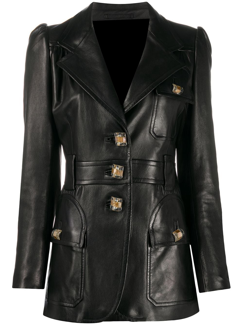 black-single-breasted-leather-blazer-coat black-single-breasted-leather-blazer-coat