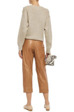 Cropped Belted Leather Pant Back