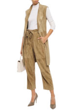Suede Straight Leg Crop Pant