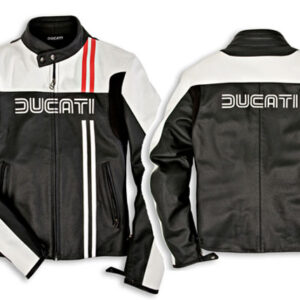ducati-black-and-white-motorcycle-jacket-with-red-stripes