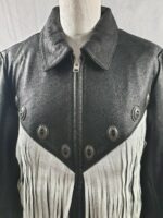 fringe-leather-embellished-studded-jacket