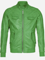 green-bomber-leather-jacket-front
