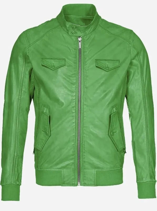 green-bomber-leather-jacket-front green-bomber-leather-jacket-front