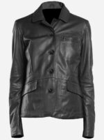 lightweight-4-button-black-leather-blazer-coat