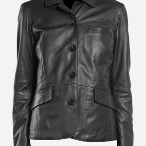 lightweight-4-button-black-leather-blazer-coat