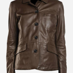 lightweight-4-button-brown-leather-blazer-coat