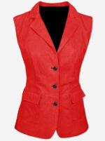 luxurious-3-button-womens-red-leather-vest