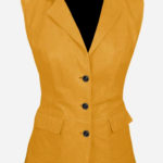 luxurious-3-button-womens-yellow-leather-vest