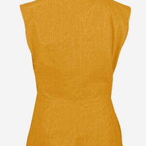 luxurious-3-button-womens-yellow-leather-vest