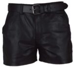 Mens Real Sheep Leather Soft Black Shorts