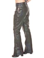 Side Lace Leather Pant In Black side