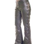Side Lace Leather Pant In Black