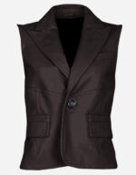 timeless-one-button-brown-leather-vest