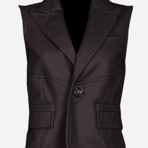 timeless-one-button-brown-leather-vest