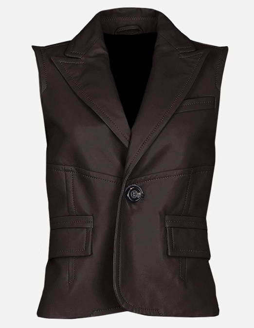timeless-one-button-brown-leather-vest timeless-one-button-brown-leather-vest
