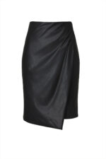 vegan-leather-overlay-skirt