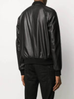 zipped-bomber-black-leather-jacket-back