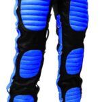 Black Blue Heavy Duty Lace Up Leather Pant