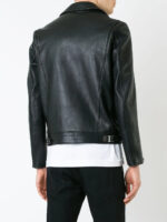 Black Leather Vintage Style Biker Jacket