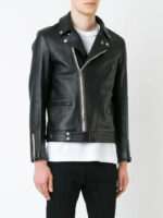 Black Leather Vintage Style Biker Jacket