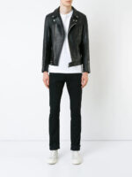 Black Leather Vintage Style Biker Jacket