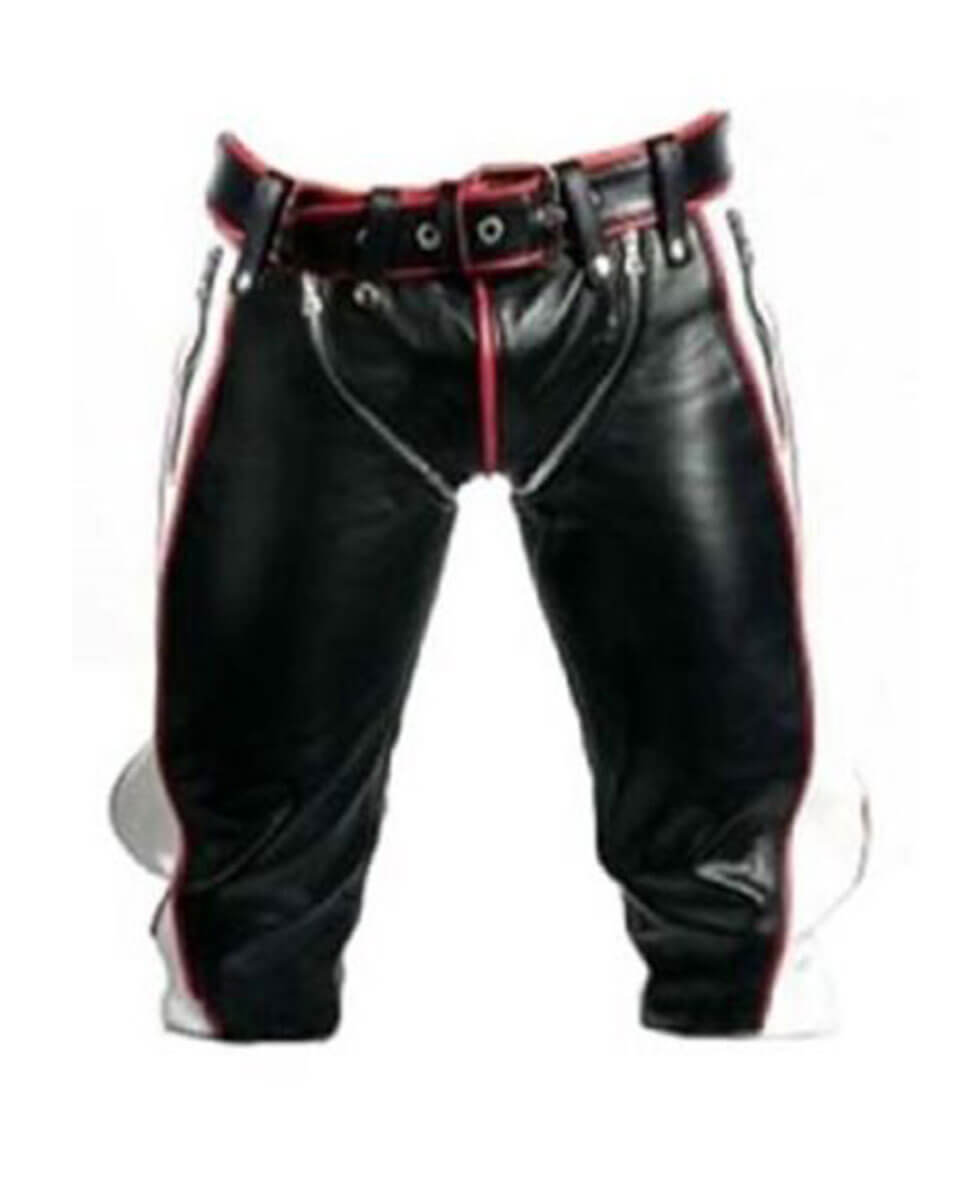 Black and White Leather Short (3) Black and White Leather Short