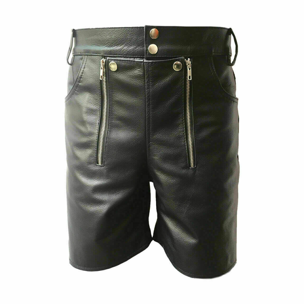 Classic Black Leather Shorts for Men Classic Black Leather Shorts for Men