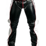 Edgy Black White Leather Pant