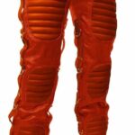 Red Heavy Duty Lace Up Leather Pant