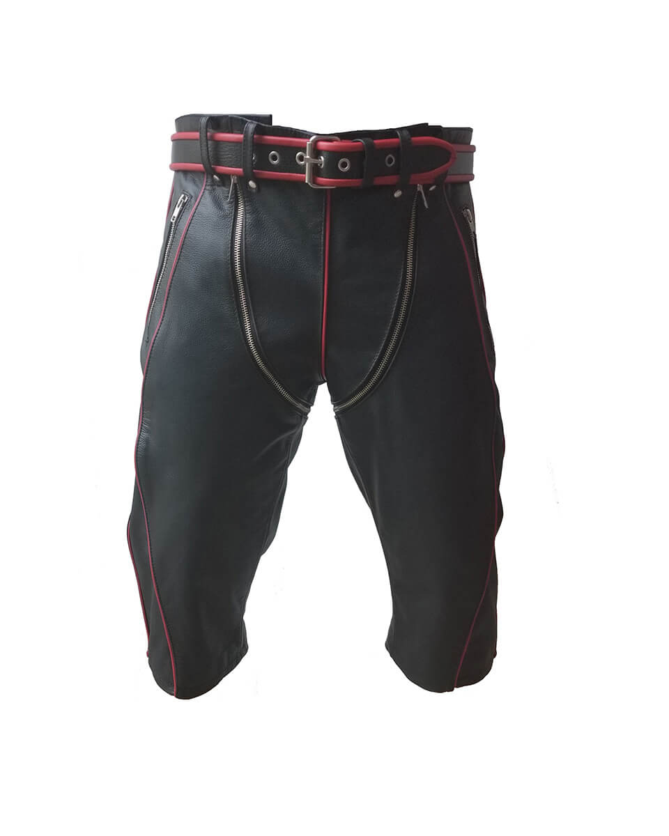 Stylish Belted Black Leather Shorts Stylish Belted Black Leather Shorts