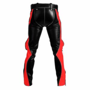 Stylish Black Red Leather Pants