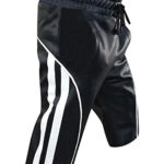 Black Leather Cargo Shorts