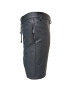 Black Leather Front Laced Shorts Side