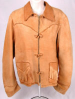 handmade-vintage-tan-leather-fringe-jacket