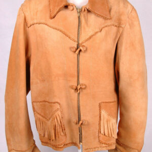handmade-vintage-tan-leather-fringe-jacket