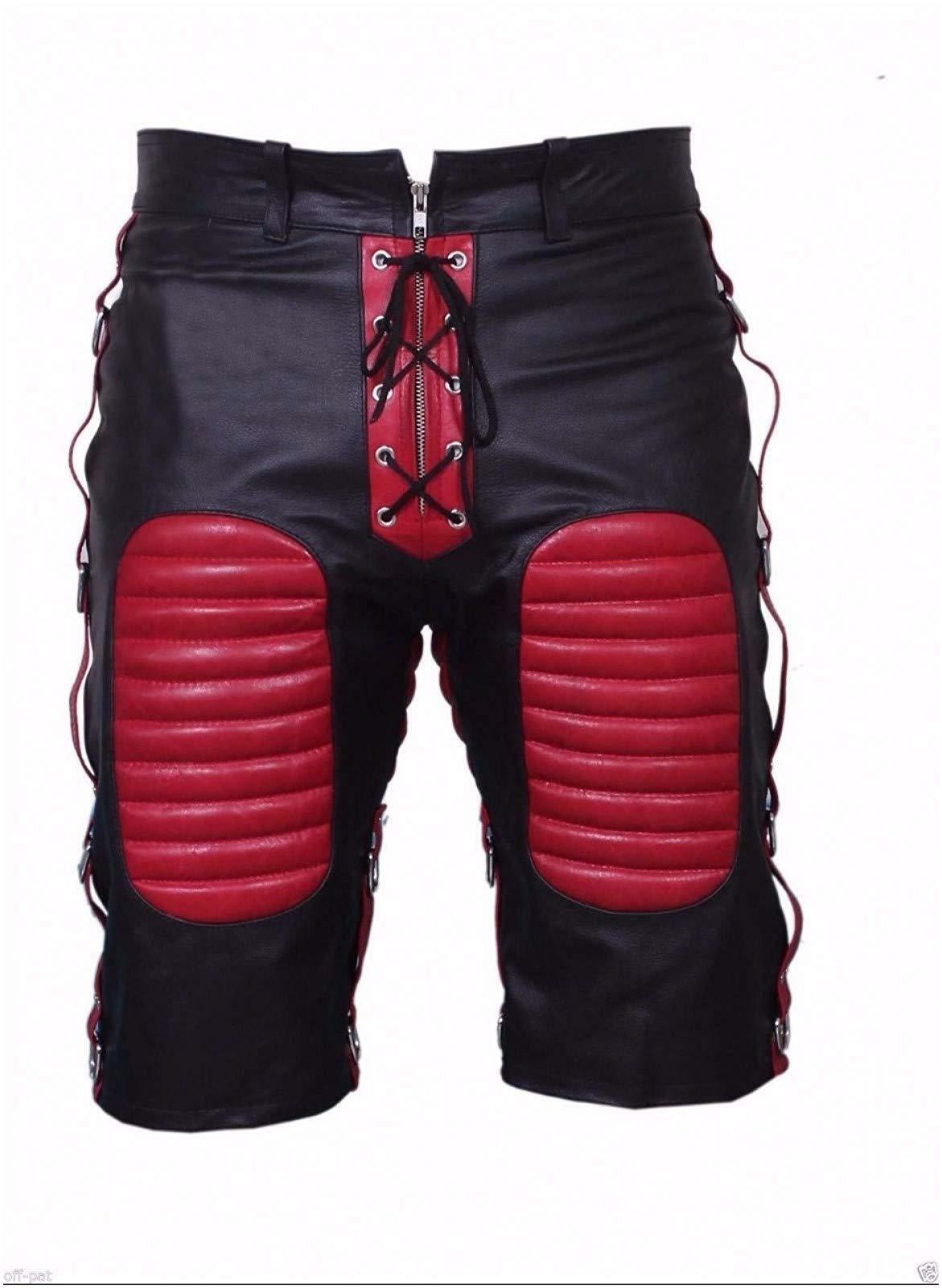 Red & Black Leather Shorts Red & Black Leather Shorts