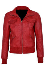 red-short-bomber-leather-biker-jacket
