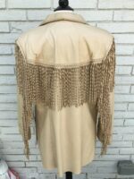 Tan Leather Western Fringed Jacket