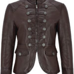 Brown Victory Military Parade Style Real Leather Jacket