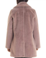 Faux Rabbit Fur Pea Coat