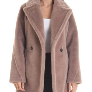 Faux Rabbit Fur Pea Coat