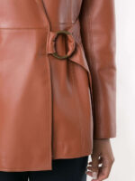 Women Brown belted blazer