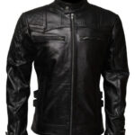 Black Affliction Biker Leather Jacket