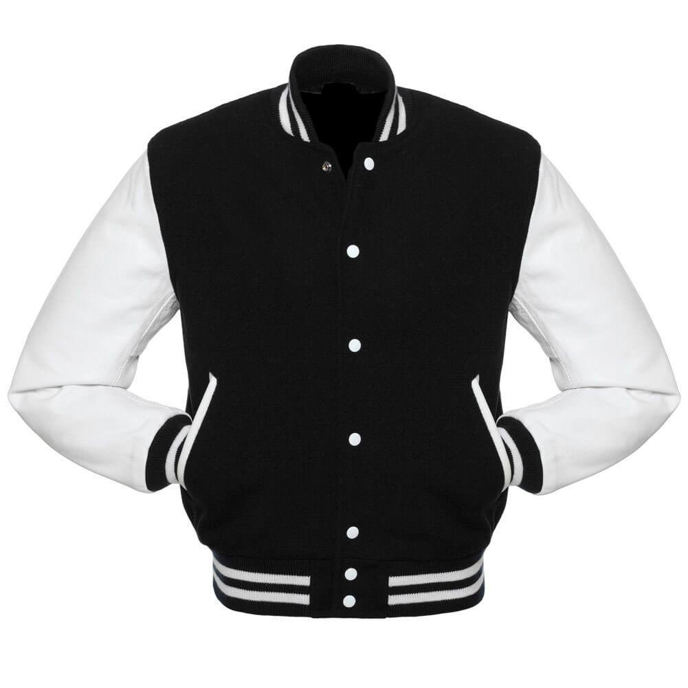 Black & White Varsity Letterman baseball jacket Black & White Varsity Letterman baseball jacketBlack & White Varsity Letterman baseball jacket