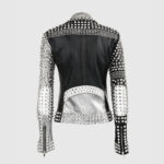 Black&Silver Spiked Studded Leather Jacket