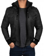 black-hooded-leather-bomber-jacket